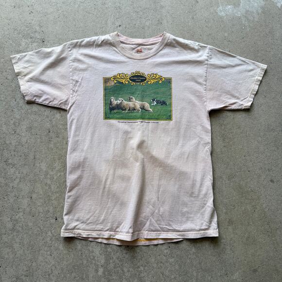 Men's 2009 Sheepdog Championship Trials Meeker Colorado Brown Shirt Sz Medium M - Picture 1 of 5